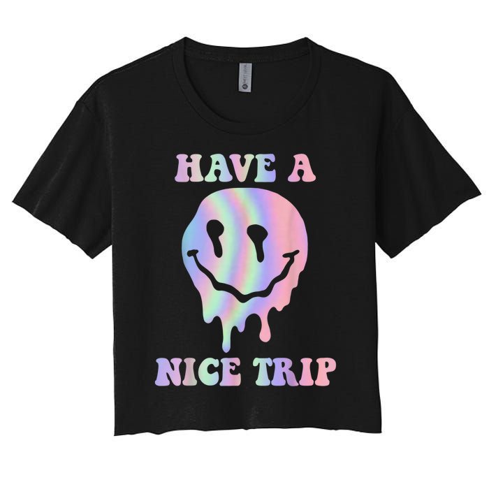 Funny Have A Nice Trip LSD MDMA Psychedelic Drug Women's Crop Top Tee