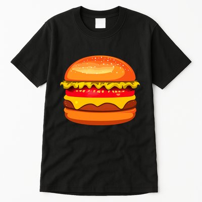 Funny Hamburger Art Cheeseburger Lover For Tall T-Shirt