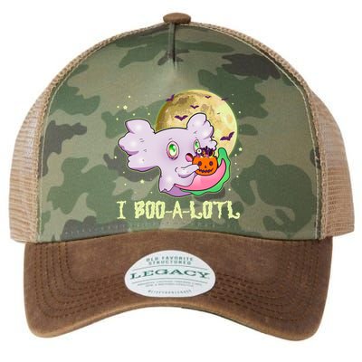 Funny Halloween Axolotl Ghost I Boo A Lotl Legacy Tie Dye Trucker Hat