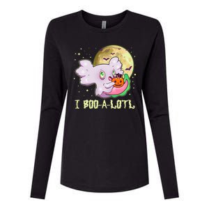 Funny Halloween Axolotl Ghost I Boo A Lotl Womens Cotton Relaxed Long Sleeve T-Shirt