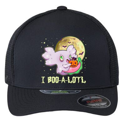 Funny Halloween Axolotl Ghost I Boo A Lotl Flexfit Unipanel Trucker Cap