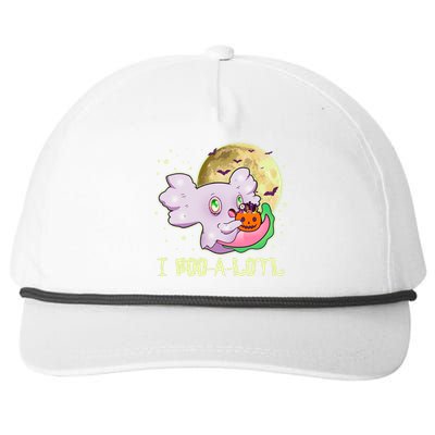 Funny Halloween Axolotl Ghost I Boo A Lotl Snapback Five-Panel Rope Hat