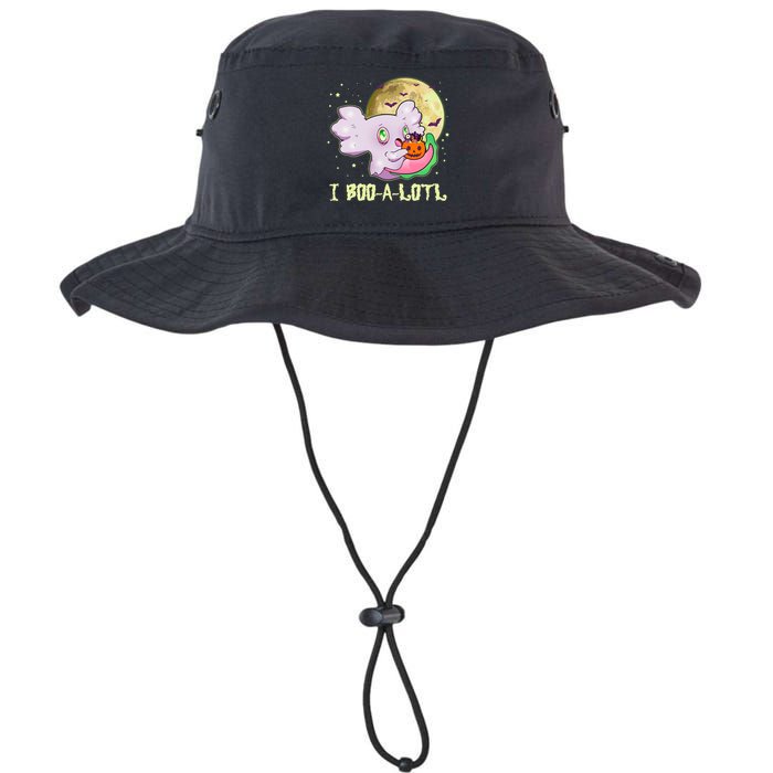 Funny Halloween Axolotl Ghost I Boo A Lotl Bucket Hat