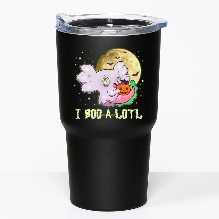 Funny Halloween Axolotl Ghost I Boo A Lotl Tumbler