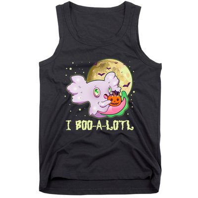 Funny Halloween Axolotl Ghost I Boo A Lotl Tank Top