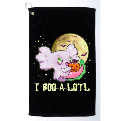 Funny Halloween Axolotl Ghost I Boo A Lotl Golf Towel
