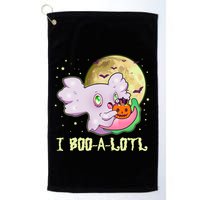 Funny Halloween Axolotl Ghost I Boo A Lotl Golf Towel