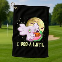 Funny Halloween Axolotl Ghost I Boo A Lotl Golf Towel