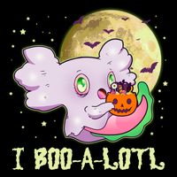 Funny Halloween Axolotl Ghost I Boo A Lotl Wool Snapback Cap