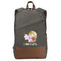 Funny Halloween Axolotl Ghost I Boo A Lotl Cotton Canvas Backpack