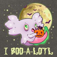 Funny Halloween Axolotl Ghost I Boo A Lotl Cotton Canvas Backpack