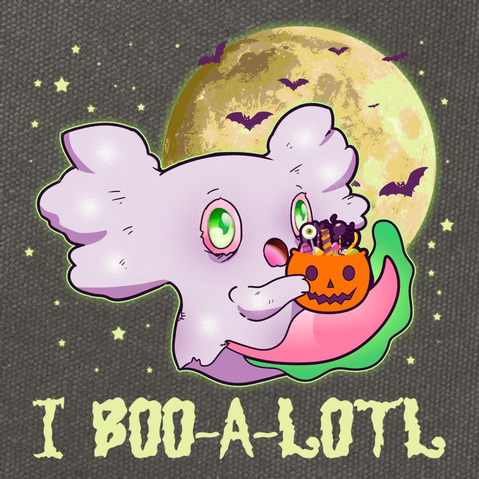 Funny Halloween Axolotl Ghost I Boo A Lotl Cotton Canvas Backpack