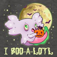 Funny Halloween Axolotl Ghost I Boo A Lotl Vector Backpack