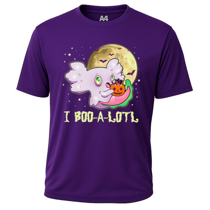 Funny Halloween Axolotl Ghost I Boo A Lotl Performance Shirt