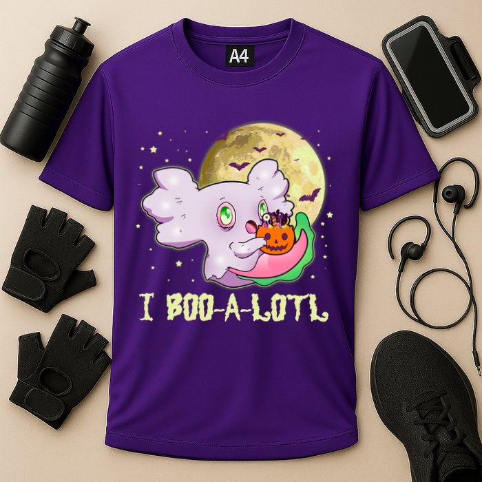 Funny Halloween Axolotl Ghost I Boo A Lotl Performance Shirt