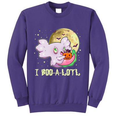 Funny Halloween Axolotl Ghost I Boo A Lotl Sweatshirt