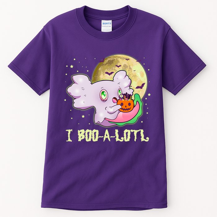 Funny Halloween Axolotl Ghost I Boo A Lotl Tall T-Shirt