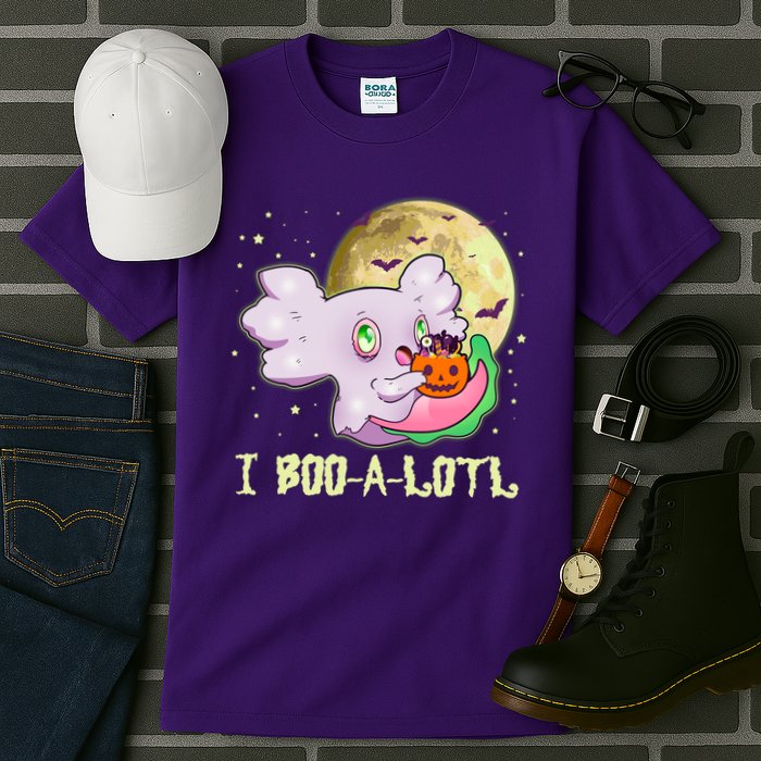 Funny Halloween Axolotl Ghost I Boo A Lotl Tall T-Shirt