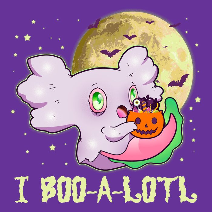 Funny Halloween Axolotl Ghost I Boo A Lotl Poster