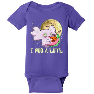 Funny Halloween Axolotl Ghost I Boo A Lotl Baby Bodysuit