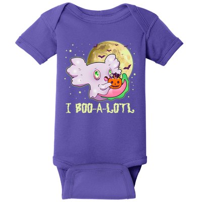 Funny Halloween Axolotl Ghost I Boo A Lotl Baby Bodysuit