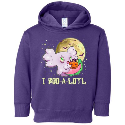 Funny Halloween Axolotl Ghost I Boo A Lotl Toddler Hoodie