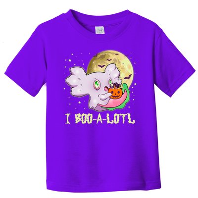 Funny Halloween Axolotl Ghost I Boo A Lotl Toddler T-Shirt