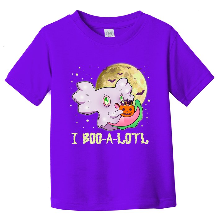 Funny Halloween Axolotl Ghost I Boo A Lotl Toddler T-Shirt