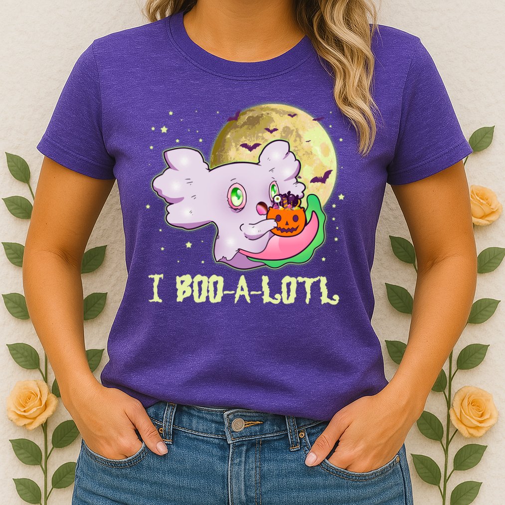 Funny Halloween Axolotl Ghost I Boo A Lotl Womens T-Shirt