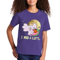Funny Halloween Axolotl Ghost I Boo A Lotl Kids T-Shirt