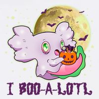 Funny Halloween Axolotl Ghost I Boo A Lotl Garment-Dyed Sweatshirt