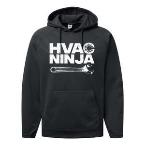 Funny Hvac Art Air Condition Lover Hvac Technician Performance Fleece Hoodie