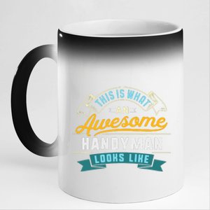 Funny Handyman Awesome Job Occupation Graduation 11oz Black Color Changing Mug