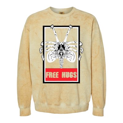 Free Hugs Alien Sci Fi Valentines Colorblast Crewneck Sweatshirt