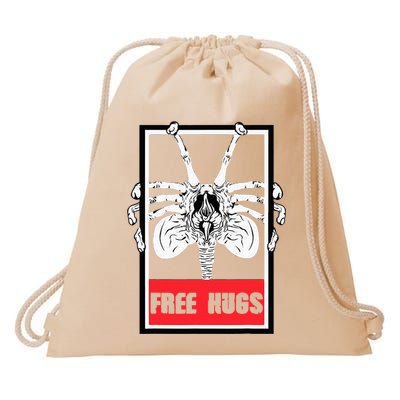 Free Hugs Alien Sci Fi Valentines Drawstring Bag