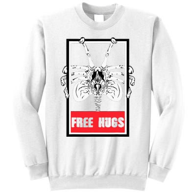 Free Hugs Alien Sci Fi Valentines Sweatshirt