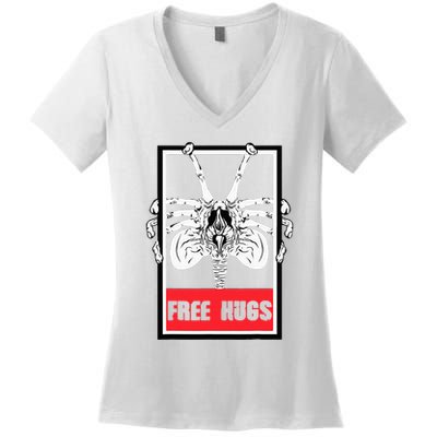 Free Hugs Alien Sci Fi Valentines Women's V-Neck T-Shirt