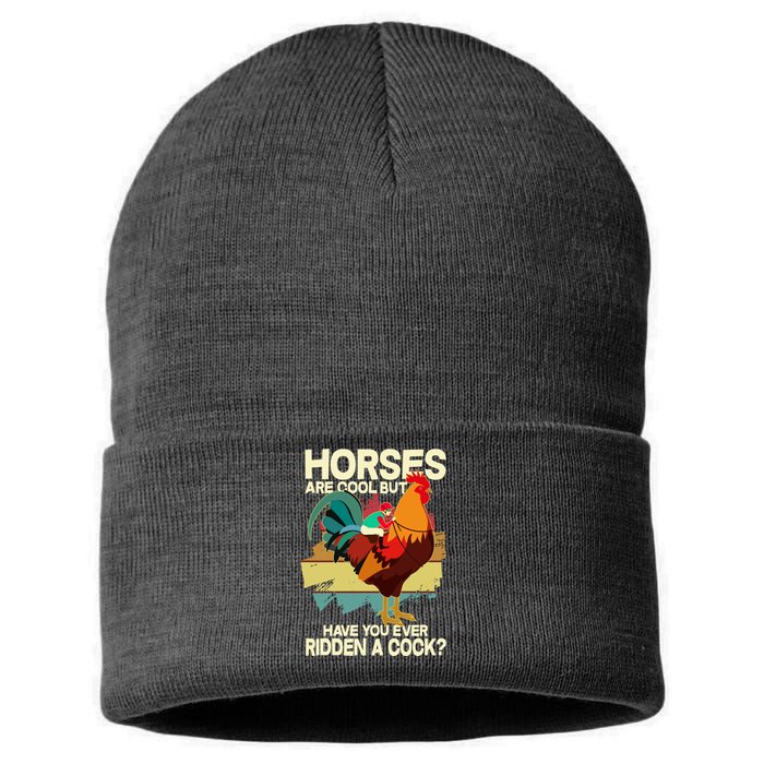 Funny Horses Are Cool But Have You Ever Ridden A Cock Sustainable Knit Beanie