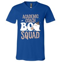 Funny Halloween Academic Coach Boo Squad Costume Teacher Meaningful Gift V-Neck T-Shirt