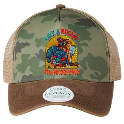 Funny Have A Rockin' Thanksgiving Rocker Turkey Legacy Tie Dye Trucker Hat