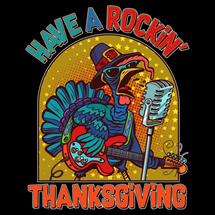 Funny Have A Rockin' Thanksgiving Rocker Turkey Bucket Hat