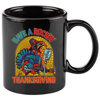 Funny Have A Rockin' Thanksgiving Rocker Turkey 11oz C Handle Ceramic Mug