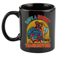 Funny Have A Rockin' Thanksgiving Rocker Turkey 11oz C Handle Ceramic Mug