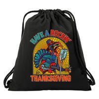 Funny Have A Rockin' Thanksgiving Rocker Turkey Drawstring Bag
