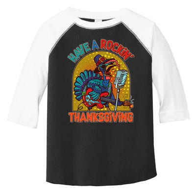 Funny Have A Rockin' Thanksgiving Rocker Turkey Toddler Fine Jersey T-Shirt