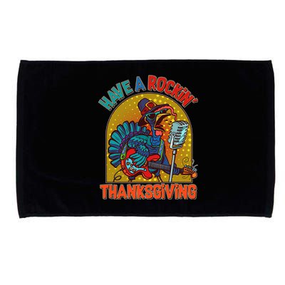 Funny Have A Rockin' Thanksgiving Rocker Turkey Microfiber Hand Towel