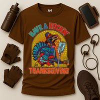 Funny Have A Rockin' Thanksgiving Rocker Turkey Cooling Performance Crew T-Shirt