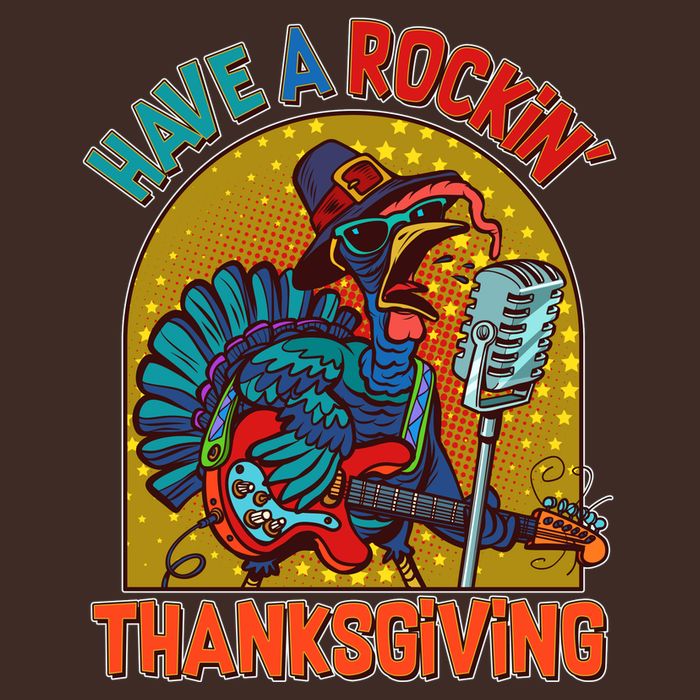 Funny Have A Rockin' Thanksgiving Rocker Turkey Cooling Performance Crew T-Shirt