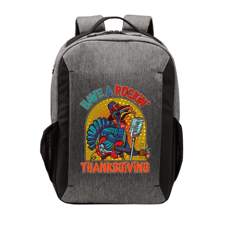 Funny Have A Rockin' Thanksgiving Rocker Turkey Vector Backpack