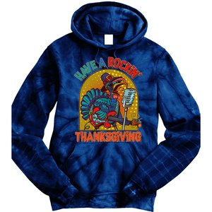 Funny Have A Rockin' Thanksgiving Rocker Turkey Tie Dye Hoodie